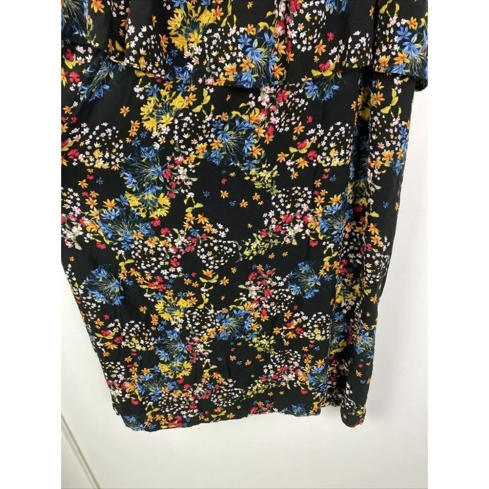 Target Size 18 Black Floral Off Shoulder Shift Dress - Picture 5 of 8